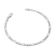 LeCalla Sterling Silver Figaro Chain Anklet, 10 Inch Womens Summer Jewelry Gift
