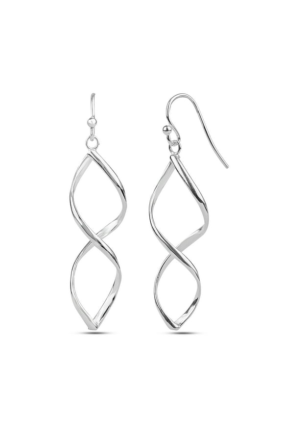 925 Sterling Silver French Wire Eight Figure Hypoallergenic Drop Dangler Earrings Jewelry for Women and Teen 50MM