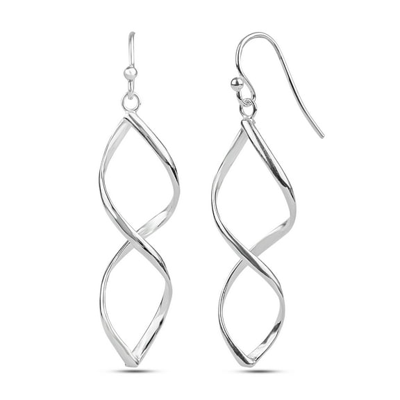 LeCalla 925 Sterling Silver French Wire Eight Figure Hypoallergenic Drop Dangler Earrings Jewelry for Women and Teen 50MM