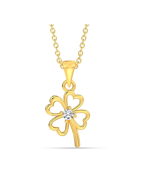 925 Sterling Silver Gold-Plated Heart Flower Pendant With Chain Necklace for Women and Teen 18" Inch