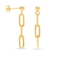 thumbnail image 1 of LeCalla 925 Sterling Silver Gold-Plated Hypoallergenic Light-Weight Italian Paperclip Link-Chain Earrings for Women and Teen 30MM, 1 of 8