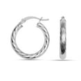 thumbnail image 1 of LeCalla 925 Sterling Silver Hoop Earrings for Women Hypoallergenic Diamond Cut Earring Hoops for Women 20MM, 1 of 7