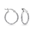 thumbnail image 1 of LeCalla 925 Sterling Silver Hoop Earrings for Women | Small Classic Diamond-Cut Textured Hoops Earring | Womens Click-Top Earring Hoop 25MM, 1 of 7