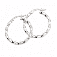 thumbnail image 1 of LeCalla 925 Sterling Silver Hoops Earring High-Polished Twisted Round Click-Top Hoop Earrings for Women 25MM, 1 of 6