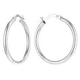 thumbnail image 1 of LeCalla Hypoallergenic Lightweight 40MM Italian Sterling Silver Hoop Earrings for Women, 1 of 9