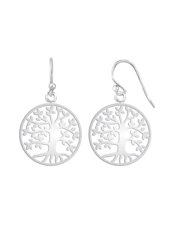 925 Sterling Silver Hypoallergenic Light-Weight Tree-of-Life Drop Dangle Earrings for Women and Teen 30MM
