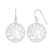 LeCalla 925 Sterling Silver Hypoallergenic Light-Weight Tree-of-Life Drop Dangle Earrings for Women and Teen Girls 30MM