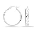 thumbnail image 1 of LeCalla 925 Sterling Silver Hypoallergenic Love Heart Click Top Filigree Hoop Earrings Jewelry for Women and Teen 24MM, 1 of 7
