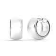 thumbnail image 2 of 925 Sterling Silver Black Small Huggie Hoop Earrings For Women & Girls – 10mm Rhodium Plated, Snap Closure 2 of 5