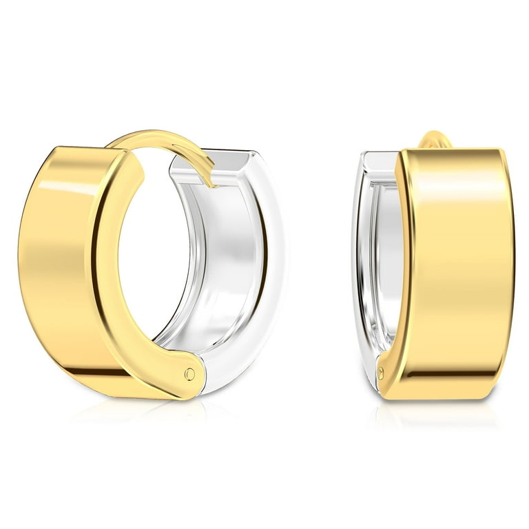 LeCalla 925 Sterling Silver Hypoallergenic Small Reversible