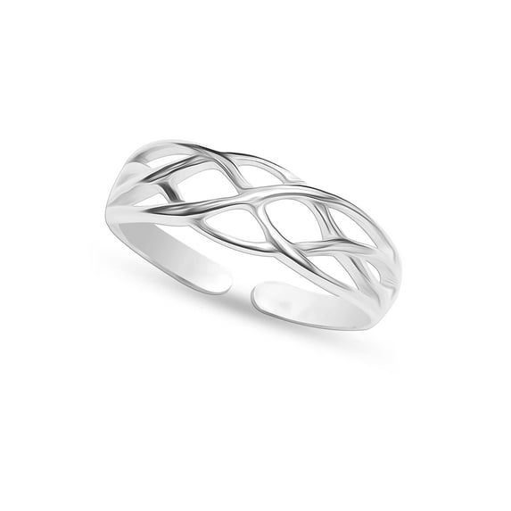 LeCalla 925 Sterling Silver Infinity Celtic-Knot Open Adjustable Toe Rings for Women