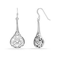 thumbnail image 1 of LeCalla 925 Sterling Silver Inspird Open Filigree Teardrop French-Wire Dangle Earrings for Women and Teen 43MM, 1 of 8