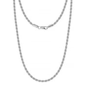 LeCalla 925 Sterling Silver Chain Necklace for Women's, 2MM Italian Rope Chain Necklace 18" Inch Jewelry Gifts for Women