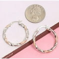 thumbnail image 1 of LeCalla 925 Sterling Silver Jewelry 40 MM Two Tone Light Weight Italian Design Click Top Hoop Earring for Women 40MM, 1 of 7