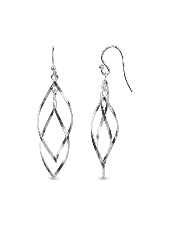 925 Sterling Silver Drop Earring for Women French Wire Linear Drop Dangle Earrings 40MM