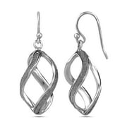 LeCalla 925 Sterling Silver Jewelry Classic Linear Drop Earring for Women and Teen Girls 30MM