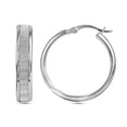 thumbnail image 1 of LeCalla 925 Sterling Silver Jewelry Click-Top Light-Weight Glitter Hoop Earring for Women and Teen 25MM, 1 of 6