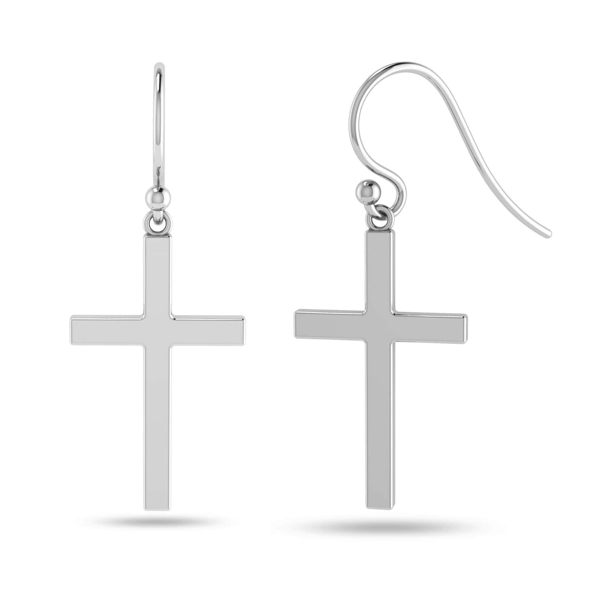 LeCalla 925 Sterling Silver Jewelry Cross Shaped Drop Dangler Earrings for Women and Teen 38MM