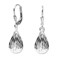 thumbnail image 1 of LeCalla 925 Sterling Silver Jewelry Diamond-Cut Tear-Drop Leverback Earrings for Women and Teen 30MM, 1 of 8