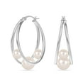 thumbnail image 1 of LeCalla 925 Sterling Silver Jewelry Double Hoop Earrings for Women and Teen 36MM, 1 of 8