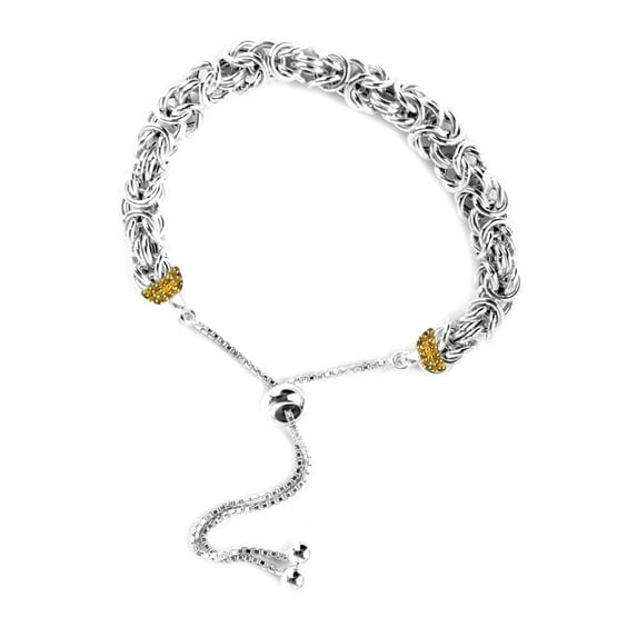 LeCalla 925 Sterling Silver Jewelry Sliding Bolo Byzantine Bracelet for Women 9" Inch
