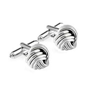 LeCalla 925 Sterling Silver Jewelry Valentine Love-Knot Cufflink Gifts for Dad and Men's 13MM