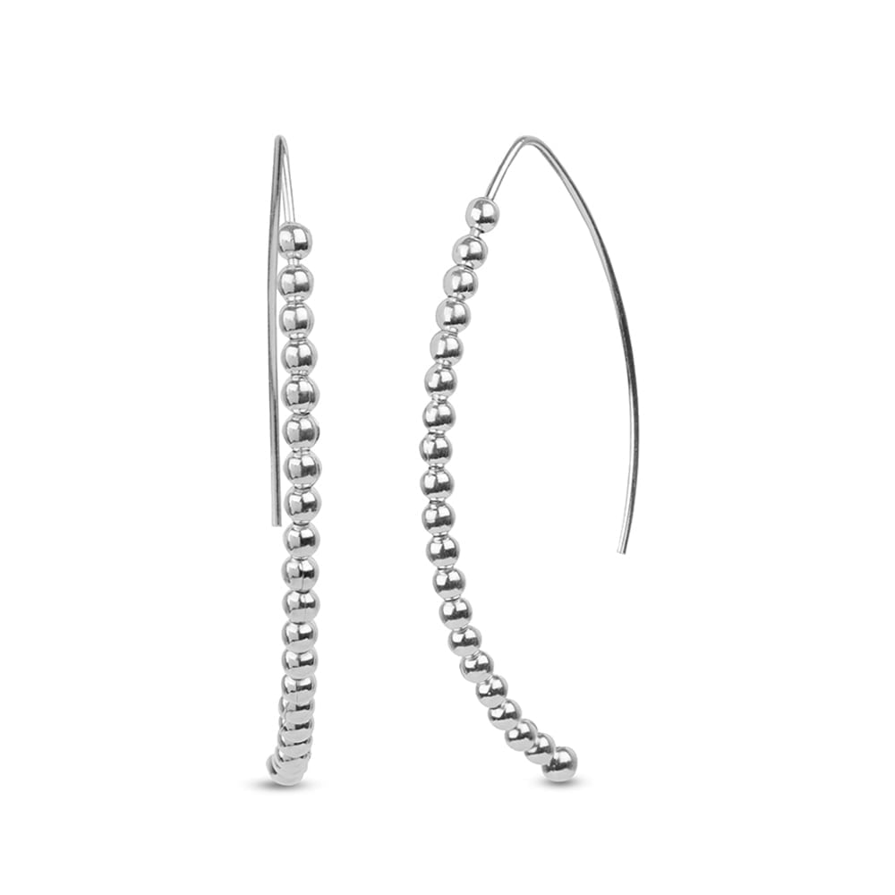 LeCalla 925 Sterling Silver Jewelry Wire Threader Earrings for Women and Teen 48MM