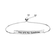 LeCalla 925 Sterling Silver Jewelry You are my Sunshine Sliding Bolo Bracelet for Teen Women 8.5" Inch