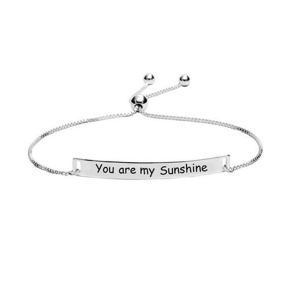 LeCalla 925 Sterling Silver Jewelry You are my Sunshine Sliding Bolo Bracelet for Teen Women 8.5" Inch