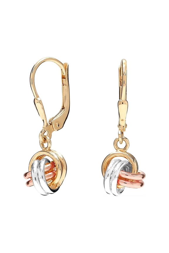 925 Sterling Silver Lever Back Love Knot Teardrop Dangle Earrings Jewelry for Women and Teen 26MM