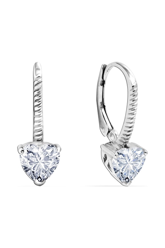 925 Sterling Silver Light-Weight CZ Stone Drop Dangle Leverback Earrings Jewelry Gifts for Women and Teen 25MM