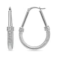 thumbnail image 1 of LeCalla 925 Sterling Silver Light-Weight Classic Twisted Oval Hoop Earrings Jewelry Gifts for Women and Teen 35MM, 1 of 7