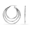 thumbnail image 1 of LeCalla 925 Sterling Silver Light-Weight Click Top Bamboo Hoop Earrings Jewelry Gifts for Women and Teen 36MM, 1 of 8