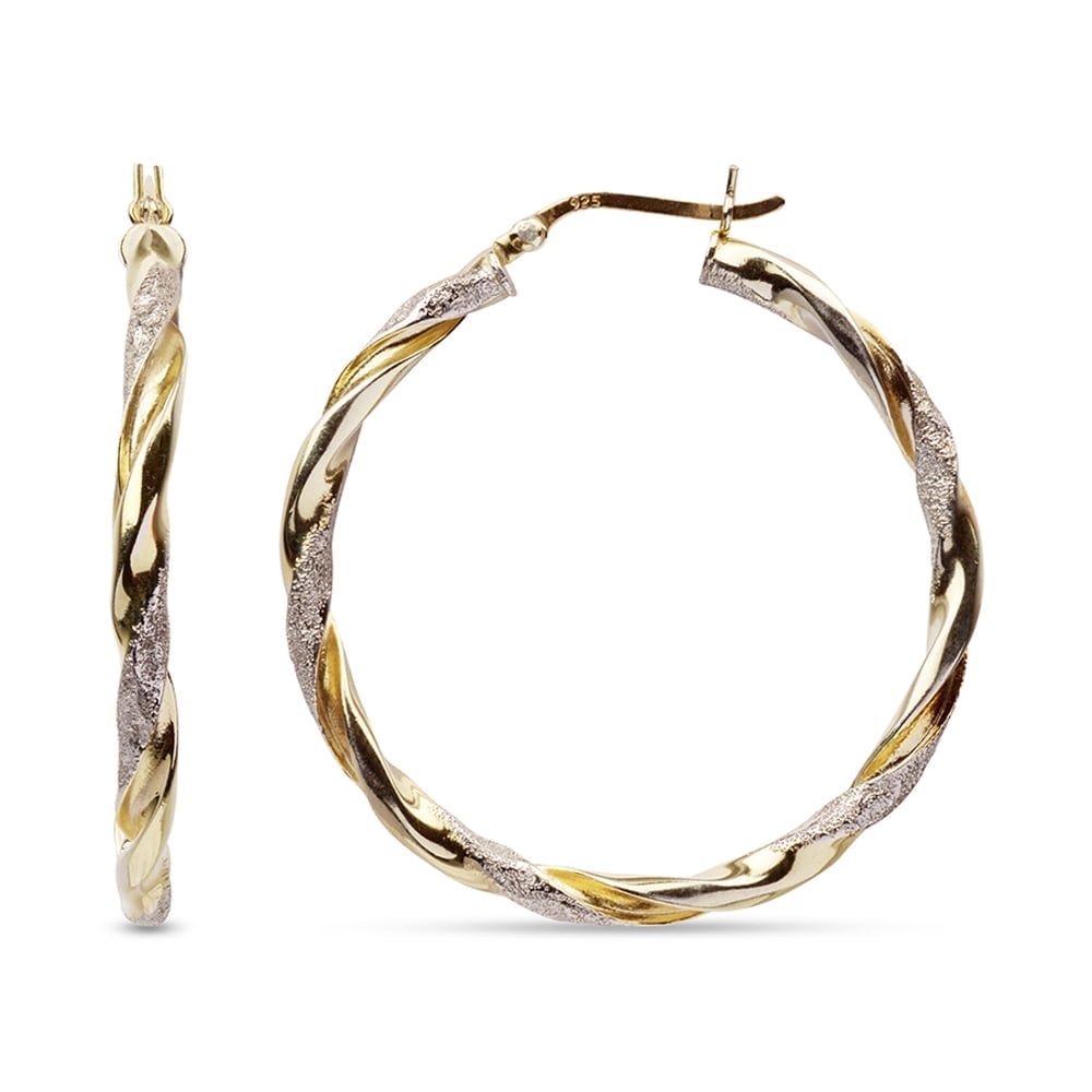 LeCalla 925 Sterling Silver Anti-Tarnish Small Hoop Earrings for Women and Teen, 25MM