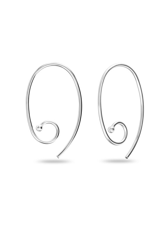 925 Sterling Silver Light-Weight French Wire Threader Earrings Jewelry for Women and Teen 30MM