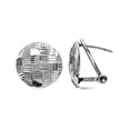 thumbnail image 1 of LeCalla 925 Sterling Silver Light-Weight Half-Round Diamond-Cut Omega Back Earrings for Women and Teen 12MM, 1 of 7