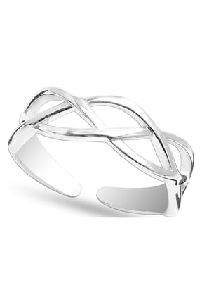 925 Sterling Silver Light-Weight Hypoallergenic Celtic Knot Open Adjustable Toe Rings for Women