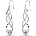 thumbnail image 1 of LeCalla 925 Sterling Silver Light-Weight Infinity Celtic Knot Twist French-Wire Cubic-Zirconia Drop Dangle Earrings for Women and Teen 51MM, 1 of 9