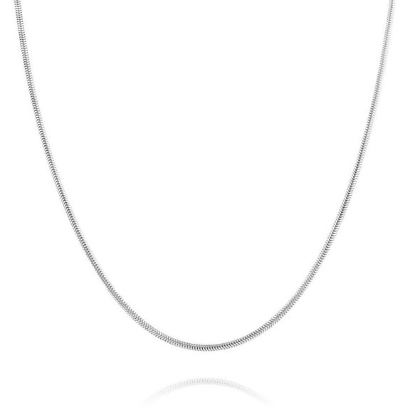 LeCalla 925 Sterling Silver Chain Necklace for Women and Teen, 1MM Italian Snake Chain Necklace 18" Inch Jewelry Gifts for Her