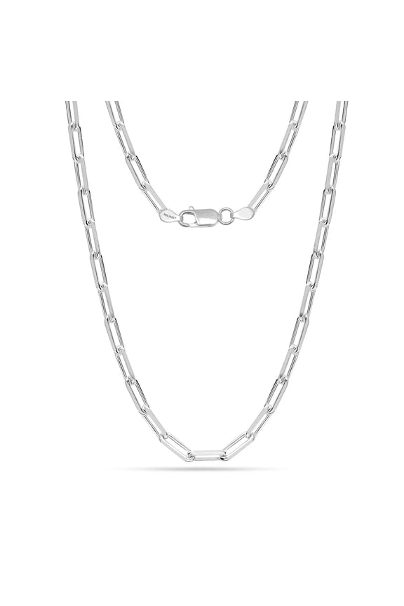 925 Sterling Silver Chain Necklace for Womens, Hypoallergenic 3MM Paper Clip Link Chain Necklace 18" Inch Jewelry Gifts for Women