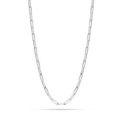 LeCalla 925 Sterling Silver Light-Weight Italian 3MM Paper Clip Link Chain Necklace Jewelry Gifts for Female 20" Inch