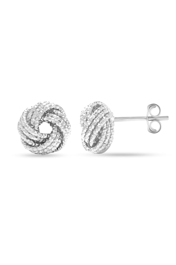 925 Sterling Silver Light-Weight Love Knot Stud Earrings Jewelry Gifts for Women and Teen 9MM