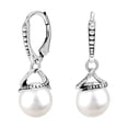 thumbnail image 1 of LeCalla 925 Sterling Silver Light-Weight Pearl Beaded Drop Dangling Leverback Earrings for Women and Teen 30MM, 1 of 6