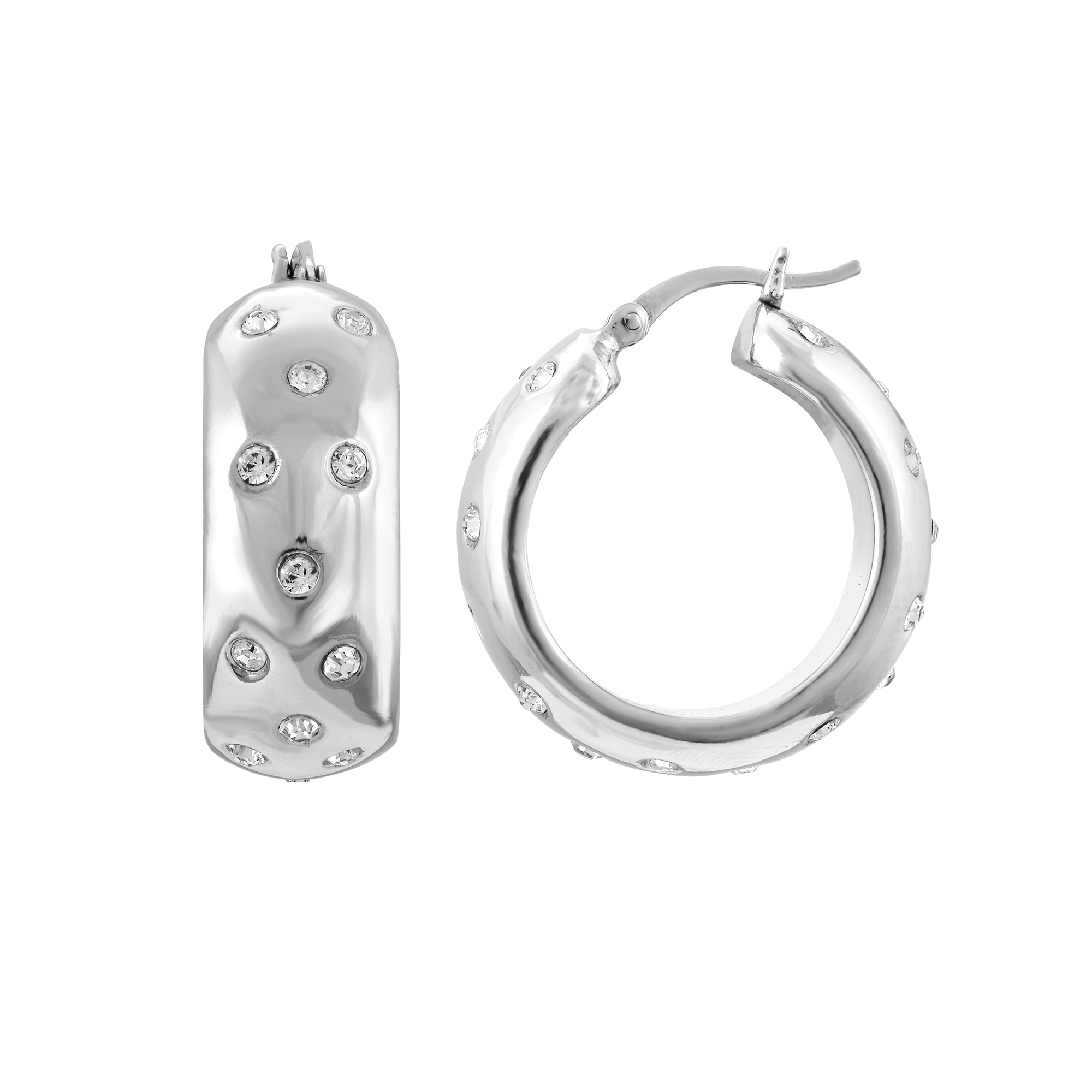 Bonaluna Heart Shaped Hoop Earrings – Gold Or Silver Rhodium Plated, Lightweight Statement Earrings For Women