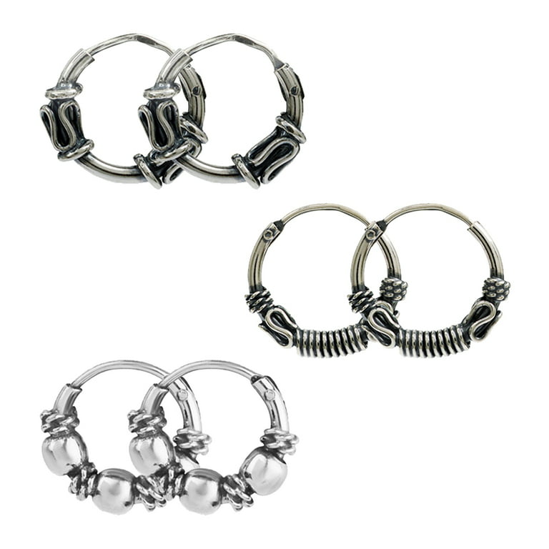 925 Sterling Silver Endless Hoop Earrings