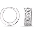 thumbnail image 1 of LeCalla 925 Sterling Silver Light-Weight Small Reversible Diamond-Cut Huggies Hoop Earrings for Women and Teen 11MM, 1 of 8