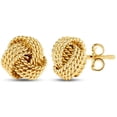 thumbnail image 1 of LeCalla 925 Sterling Silver Light-Weight Yellow-Gold Plated Italian Design Love Knot Stud Earrings for Women and Teen 10MM, 1 of 8