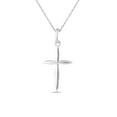 thumbnail image 1 of LeCalla 925 Sterling Silver Timeless Classic Cross Pendant Necklace with Cable Chain, 18+2 Inches, 1 of 9