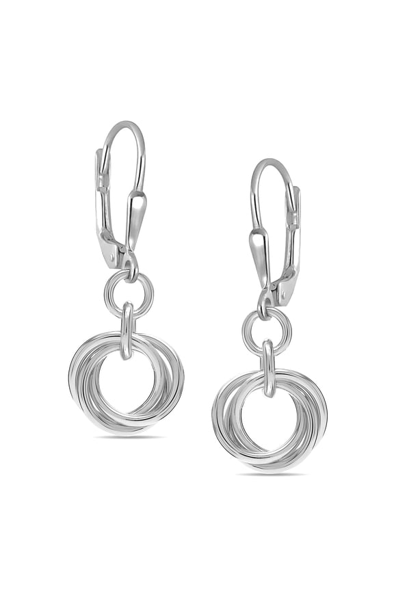 925 Sterling Silver Love Knot Drop Earrings | Classy Twist Knot Drop Dangle Earring