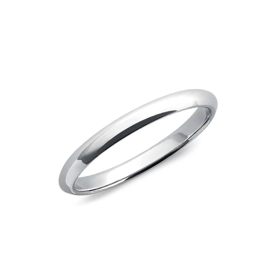 LeCalla 925 Sterling Silver Plane Dome Wedding Band Ring Round Classic Finger Ring for Women (Ring Size - 5 No.)